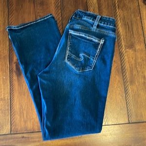 Silver Jeans, dark blue wash.  Size 33/31